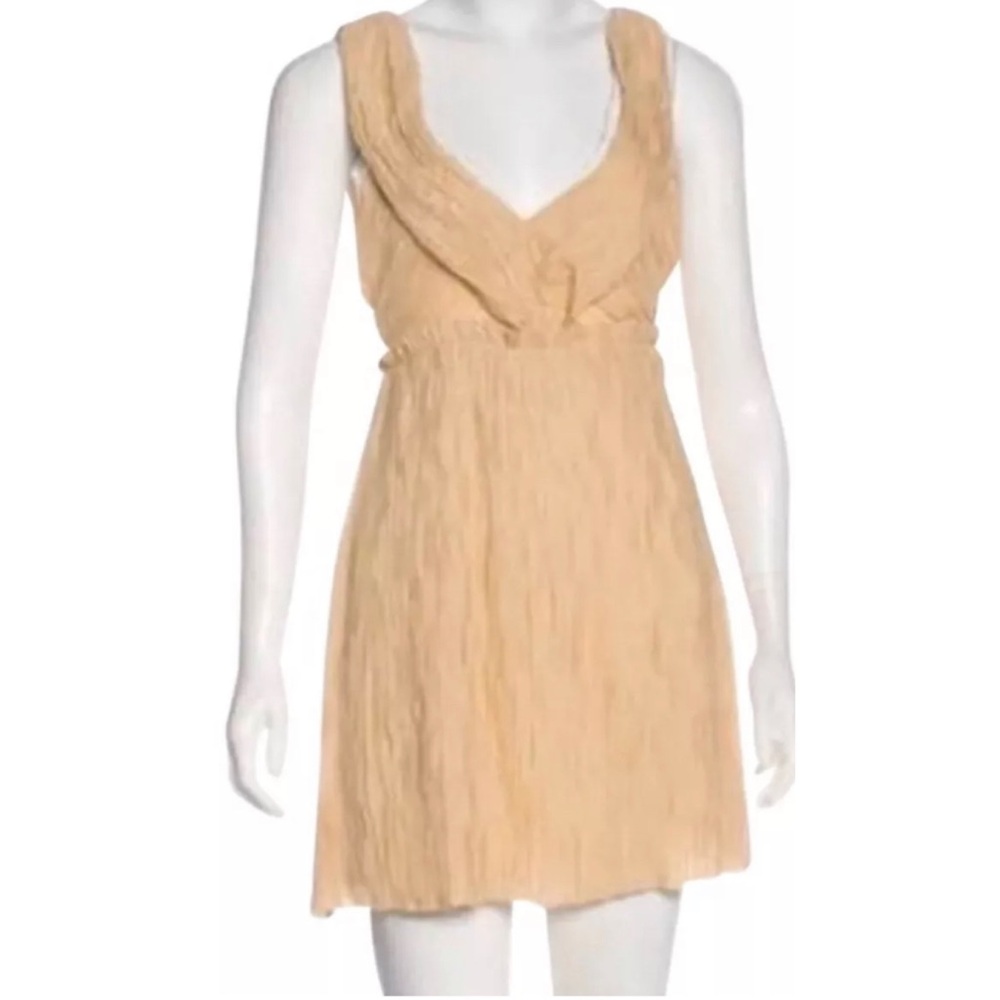 Rag & Bone Silk Crinkle Dress Women 6 V Neck Sleeveless A Line Cocktail Formal